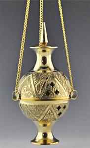 Wholesale Carved Brass Hanging Censer Burner