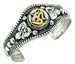 BCT105<BR><BR>Om Symbol Tibetan Bracelet Silver Tone - 1.25"