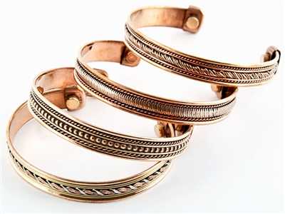 BCT48<br><br> 4 Pieces Assorted Copper Bracelet with Magnet