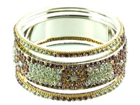 BCT77PL<BR><BR> 3 Pieces Bangle Bracelet Set in Purple White Metal - 2.5"D