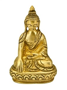 BST104<br><br> Sakyamuni Buddha Brass Statue - 3"H