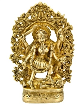 BST157<br><br> Goddess Kali Brass Statue - 8"H