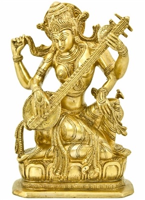 Wholesale Goddess Saraswati Brass Statue