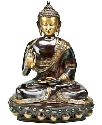Buddha Sitting Blessing Hand Brass Statue