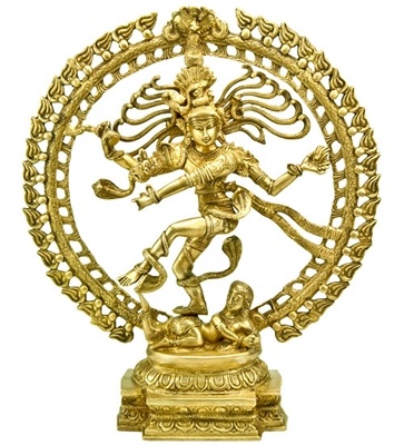 Natraj Dancing with Dragon on Top Brass Statue