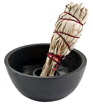 CAL83<br><br>Cast Iron Smudge/Palo Santo/Cone Burner - 1.75"H, 4"D