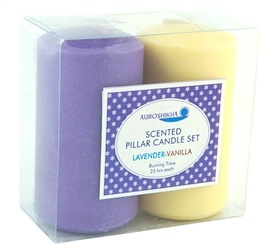 Auroshikha French Lavender & Vanilla Pillar Candle