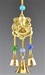 CLB22<BR><BR>4 Pieces Ganesh Brass Chime with Beads - 9"L