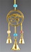 CLB25<br><br> 4 Pieces Egyptian Eye Brass Chime with Bead - 9"L