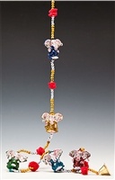 5 Lac Ganesha with miniature bells and beads on string