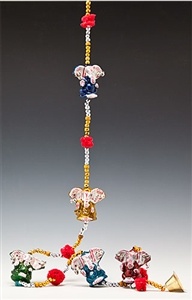 5 Lac Ganesha with miniature bells and beads on string