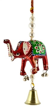 Lac Elephant with miniature bells and beads on string
