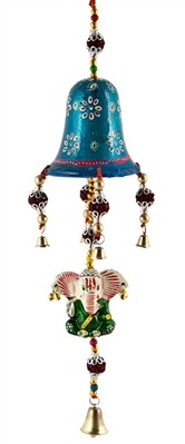 Lac Ganesha with miniature bells and beads on string