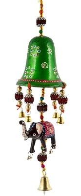 Lac Elephant with miniature bells and beads on string