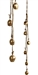 CLB432<BR><BR>2 Pieces Round Bells on Hemp Cord - 29"L