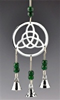 CLB45<BR><BR>4 Pieces Triquetra in Chrome Chime with Beads-  9"L
