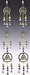 CLB77<BR><BR>2 Pieces Triple Triquetra Brass Chime with Beads - 25"L