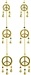 Three Peace Sign Brass Chime