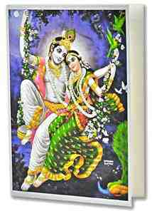 Radha and Krishna on SwingGreeting Card