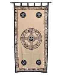 Wholesale Curtain - BeigeCeltic Cross Pentacle Curtain