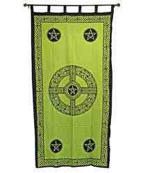 Wholesale Curtain - GreenCeltic Cross Pentacle Curtain