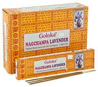GL104<BR><BR>Goloka Nagchampa Lavender Incense - 15 Gram Pack (12 Pack Per box)