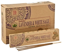 GL149<BR><BR>Goloka Organika Lavender & White Sage Incense - 15 Gram Pack (12 Packs Per Box)