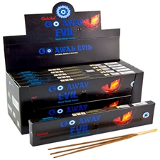 GL176<br><br>Goloka Go Away Evil Incense - 15 Gram Pack (12 Packs Per Box)