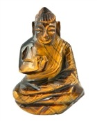 GST05<BR><BR>Tiger Eye Lord Buddha Statue - 1.75"H