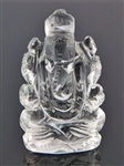 GST51<br><br> Crystal Quartz Lord Ganesh Statue - 1"H