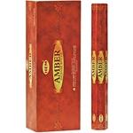 Wholesale Hem Amber Incense - 20 Sticks Hex Pack