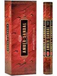 Wholesale Hem Amber - Sandal Incense - 20 Sticks Hex Pack