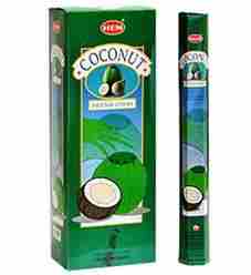 Wholesale Hem Coconut Incense - 20 Sticks Hex Pack