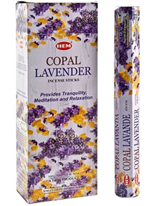 Wholesale Hem Copal Lavender Incense - 20 Sticks Hex Pack