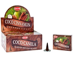 Wholesale Cone Incense - Hem Coconut Cinnamon Cones Incense