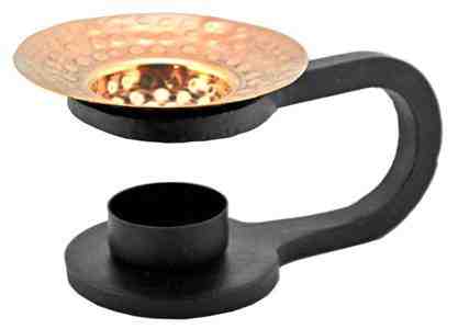 Cast Iron Aroma Lamp with Copper Bowl