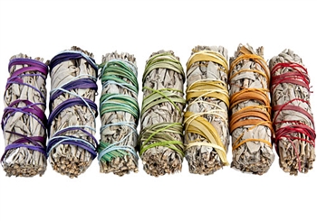 Wholesale White Sage & Chakra Smudge Smudge Sticks