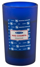 Wholesale Satya Nag Champa Candle in Blue Frosted Sham Cup