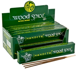 NDT103<BR><BR>Wood Spice Incense - 15 Sticks Pack (12 Packs Per Box)