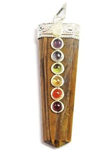 Wholesale Tiger Eye 7 Chakra Pendant