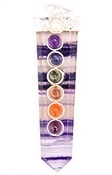 PDT108<BR><BR>Multi Flourite 7 Chakra Pendant - 2"H