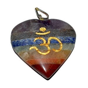 Wholesale Om Bonded Chakra Heart Pendant