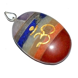 Wholesale Om Bonded Chakra Oval Pendant