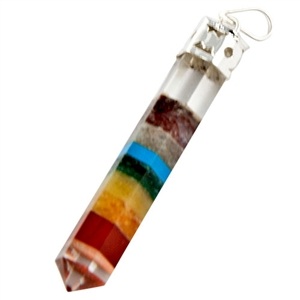 Wholesale Seven Chakra Bonded Pencil Point Wrap Pendant