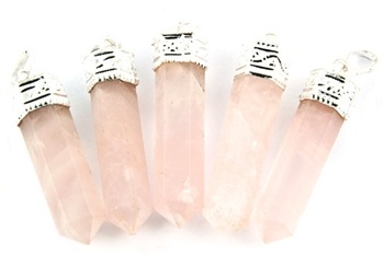 Wholesale Rose Quartz Pencil Point Pendant