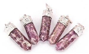 Wholesale Lepidolite Pencil Point Pendant