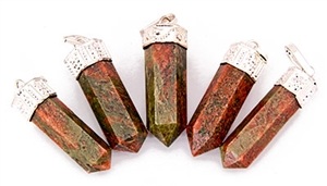 Wholesale Unakite Pencil Point Pendant