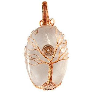 Wholesale White Quartz Tree of Life Wrap Pendant