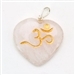 Wholesale Rose Quartz Heart Om Symbol Pendant