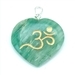 Wholesale Green Jade Heart Om Symbol Pendant